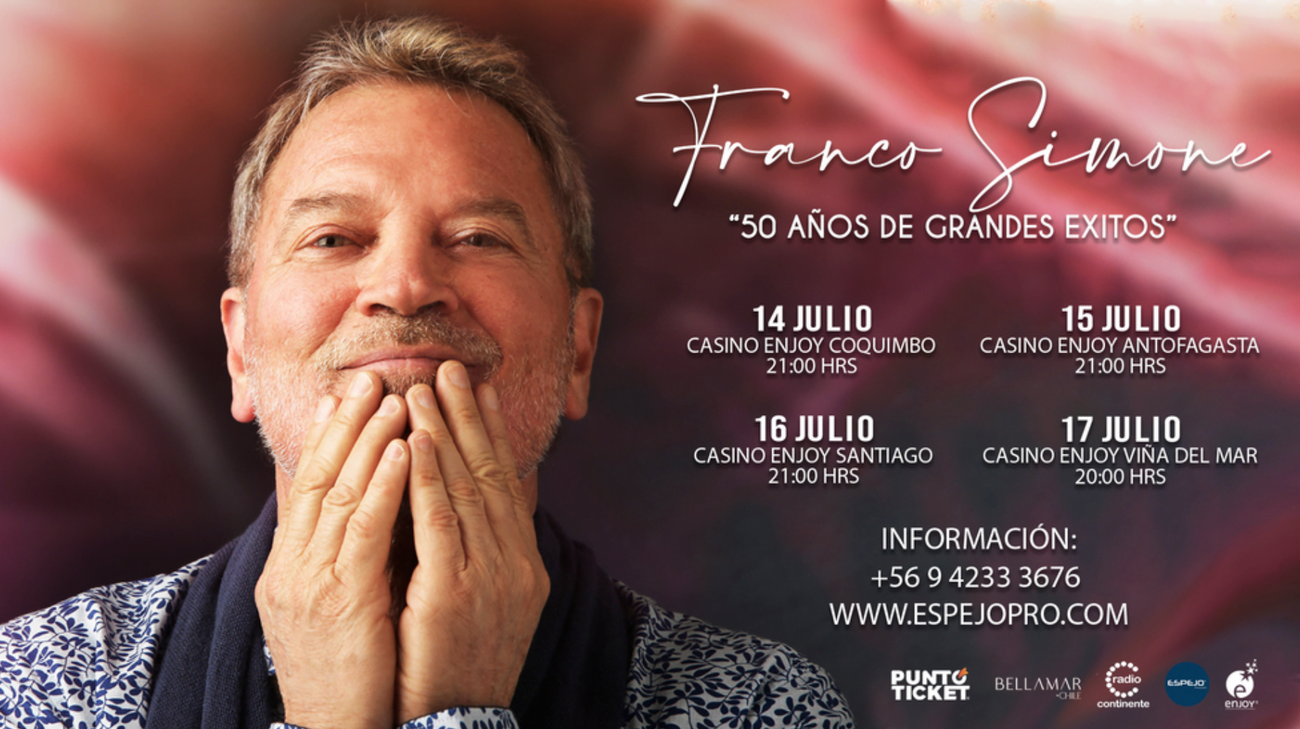 Franco Simone regresa a Chile para celebrar sus 50 años de historia